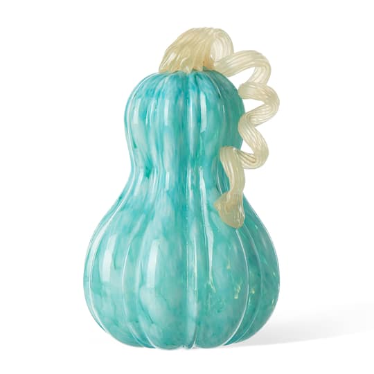 Glitzhome® 8.5" Fall Turquoise Glass Gourd